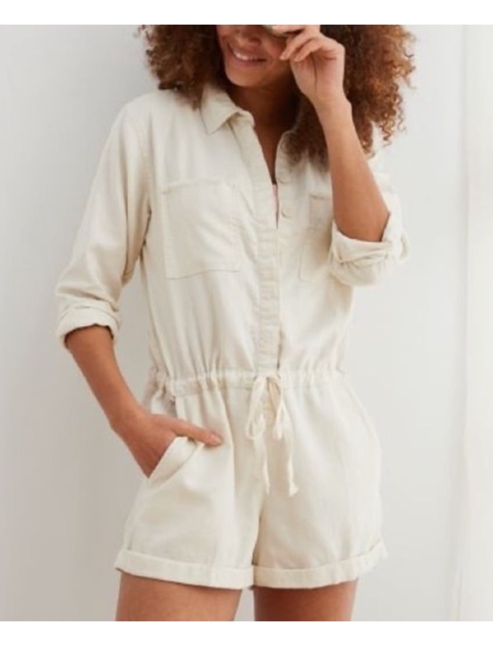 Aerie Utility Twill Linen Romper